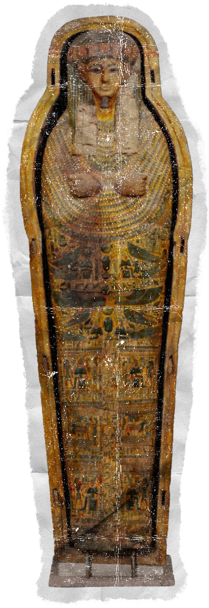 Weathered Historical Egyptian Sarcophagus Cut-out